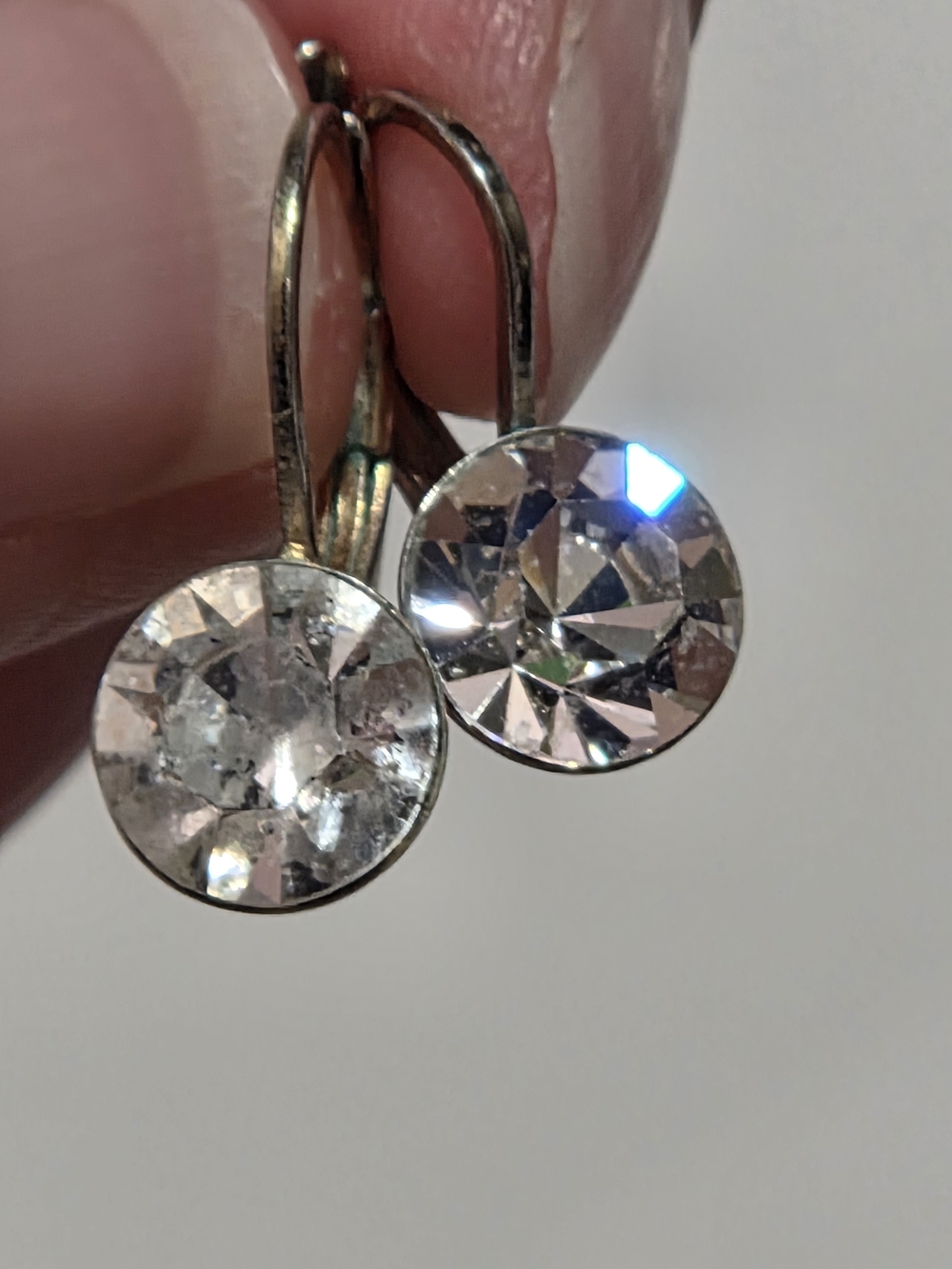 Crystal Drop Earrings in Silver with Clear Stones